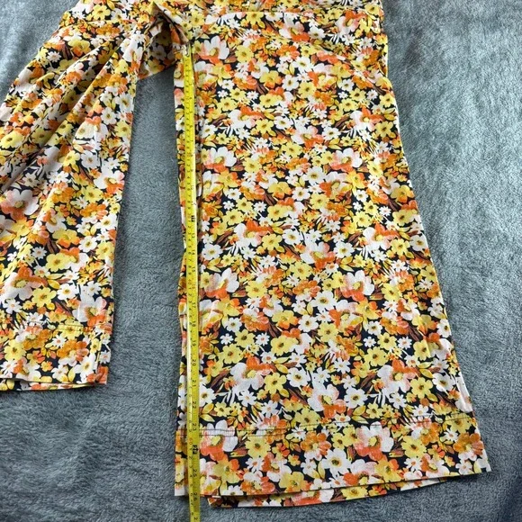 Free People Floral Print Puff‎ Sleeve Cutout Wide Leg Jumpuit Size Small - Picture 3 of 14